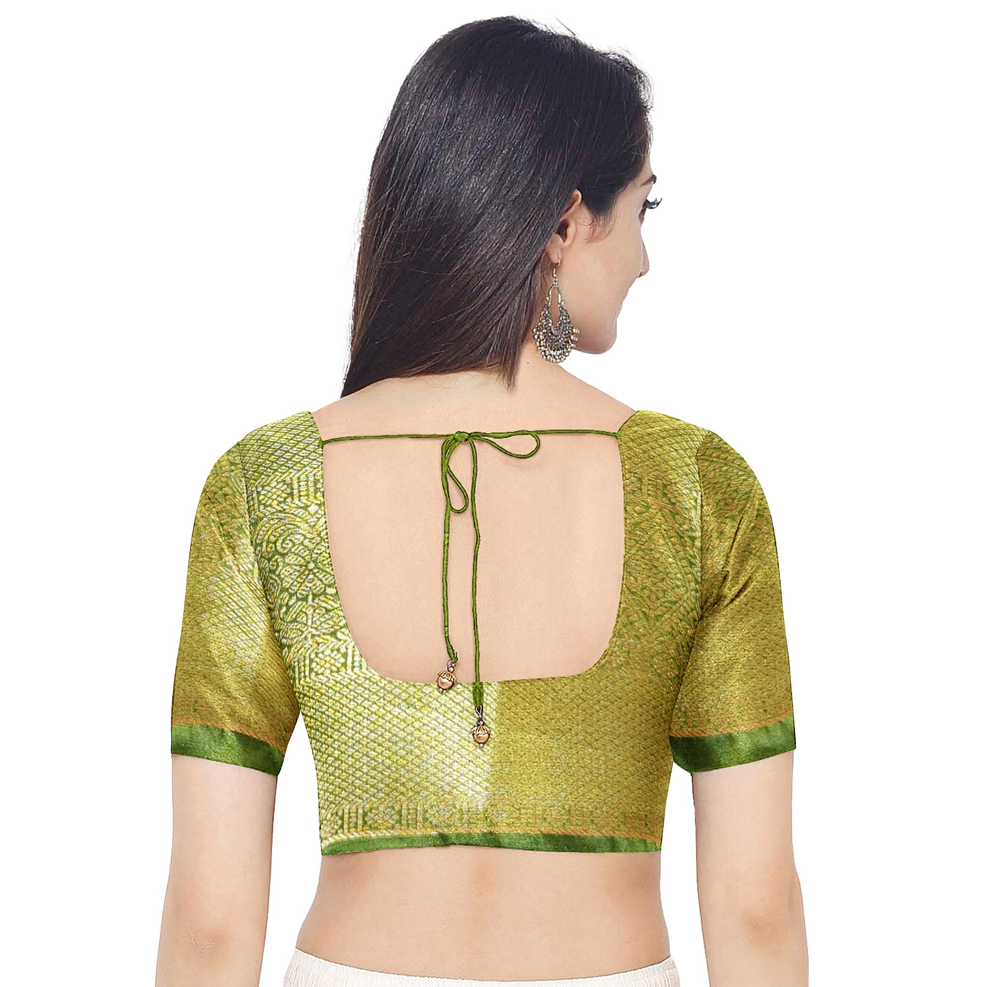 Violet Brocade Saree with Green Border – New Arrival - New Sudarshan Silks`