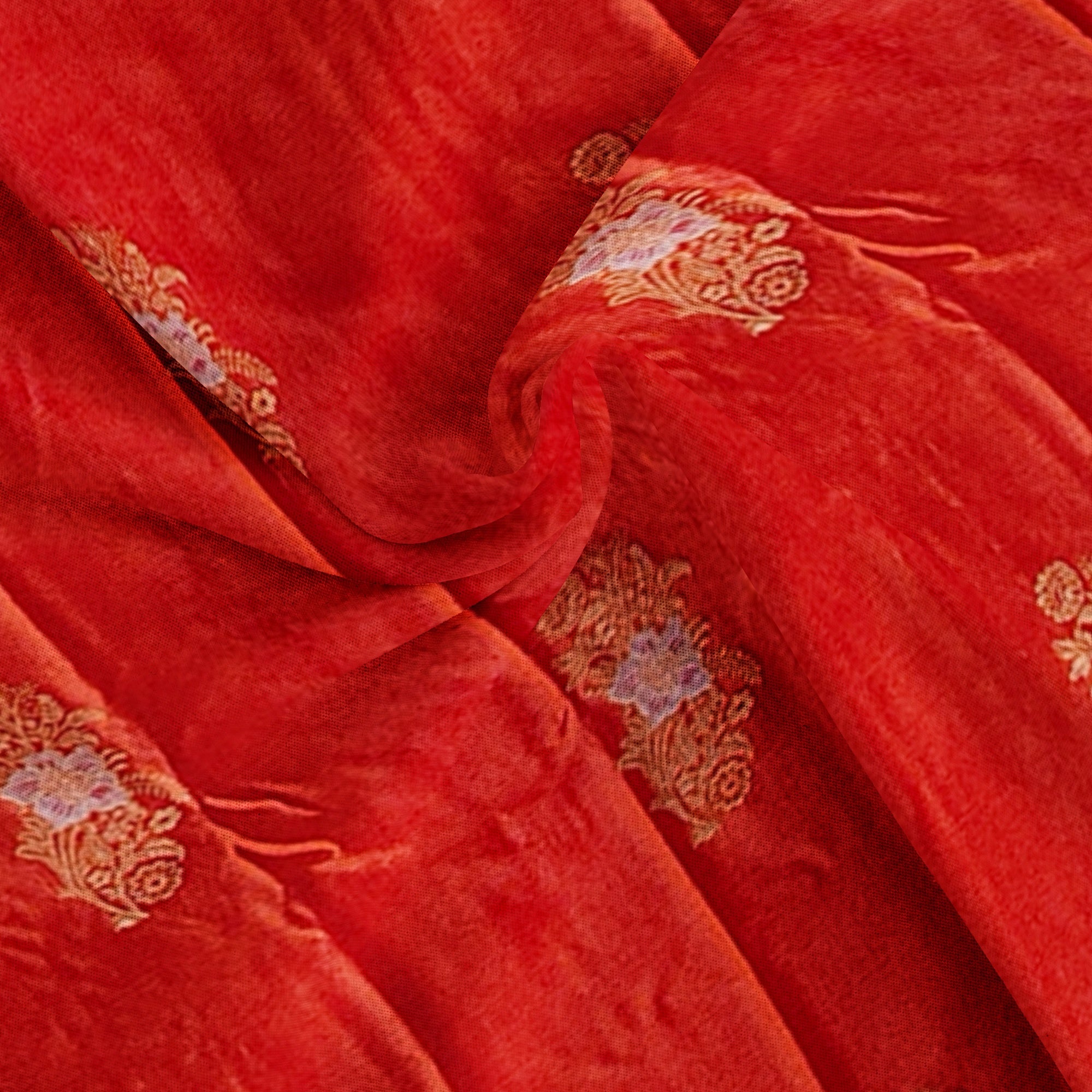 Orange Semi Kanchi Silk Saree with Green Border – A Classic Traditional Delight - New Sudarshan Silks`