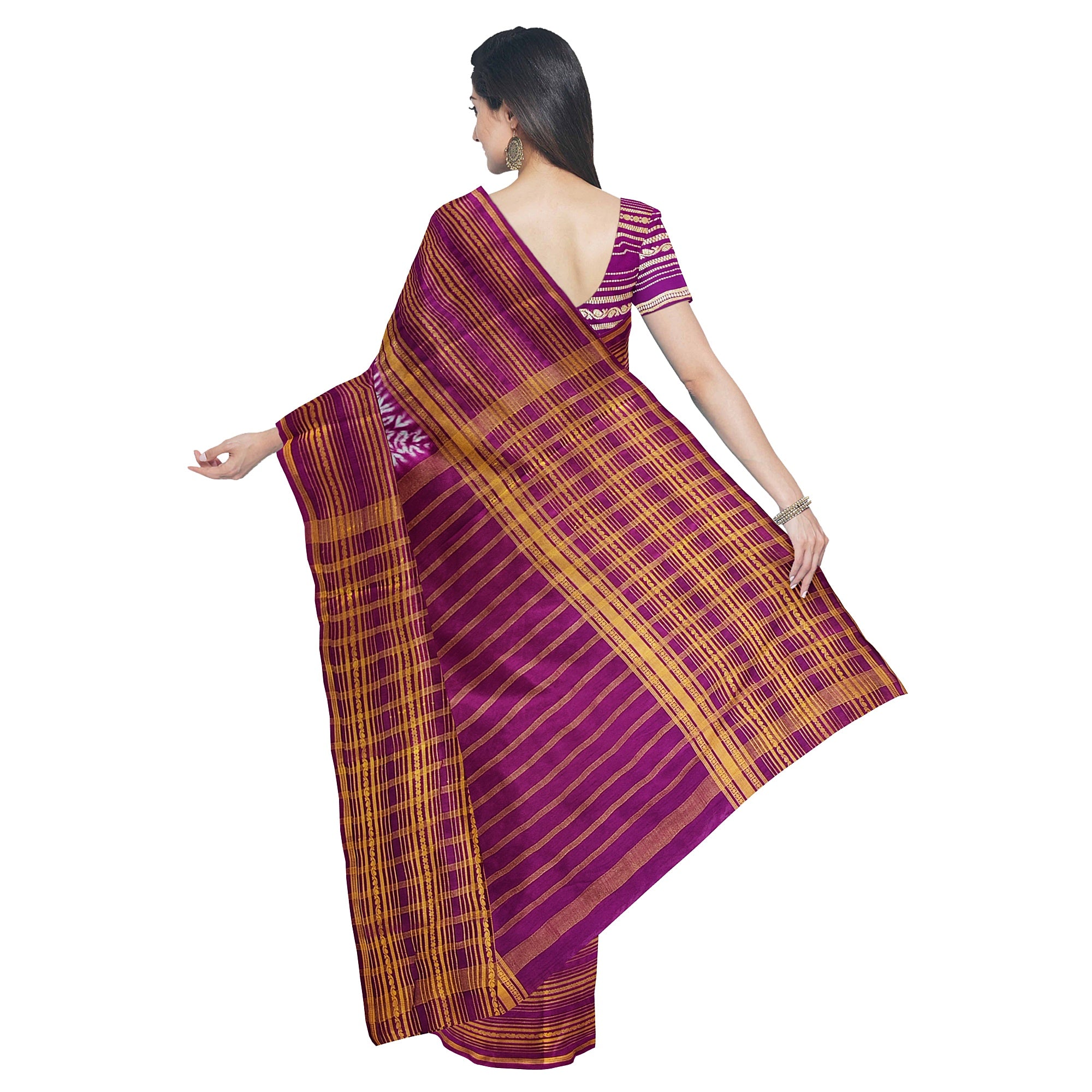 Maroon Semi Mysore Silk Saree – Dye Print Pattern – Shop Online