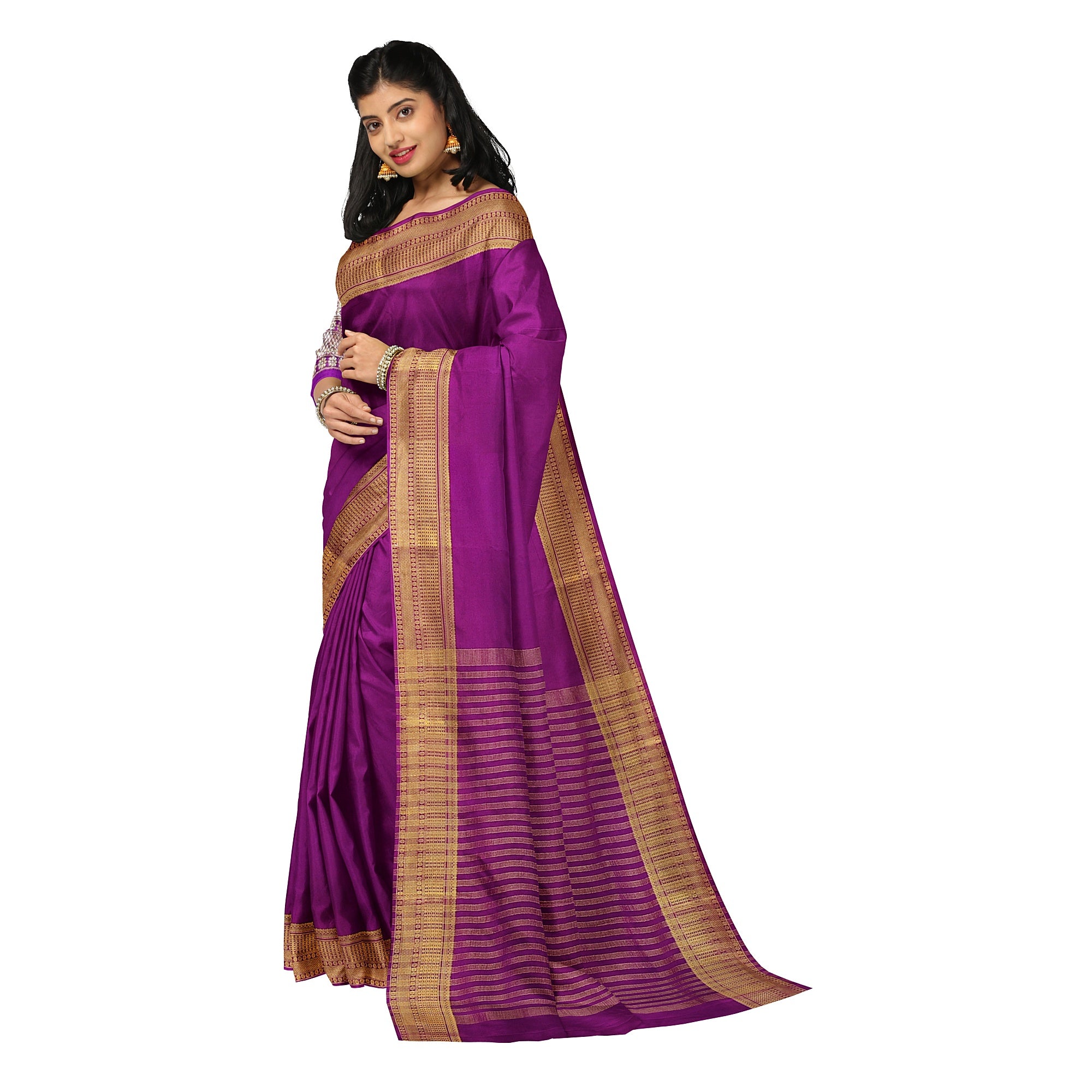 Maroon Semi Mysore Silk Saree – Shop Online