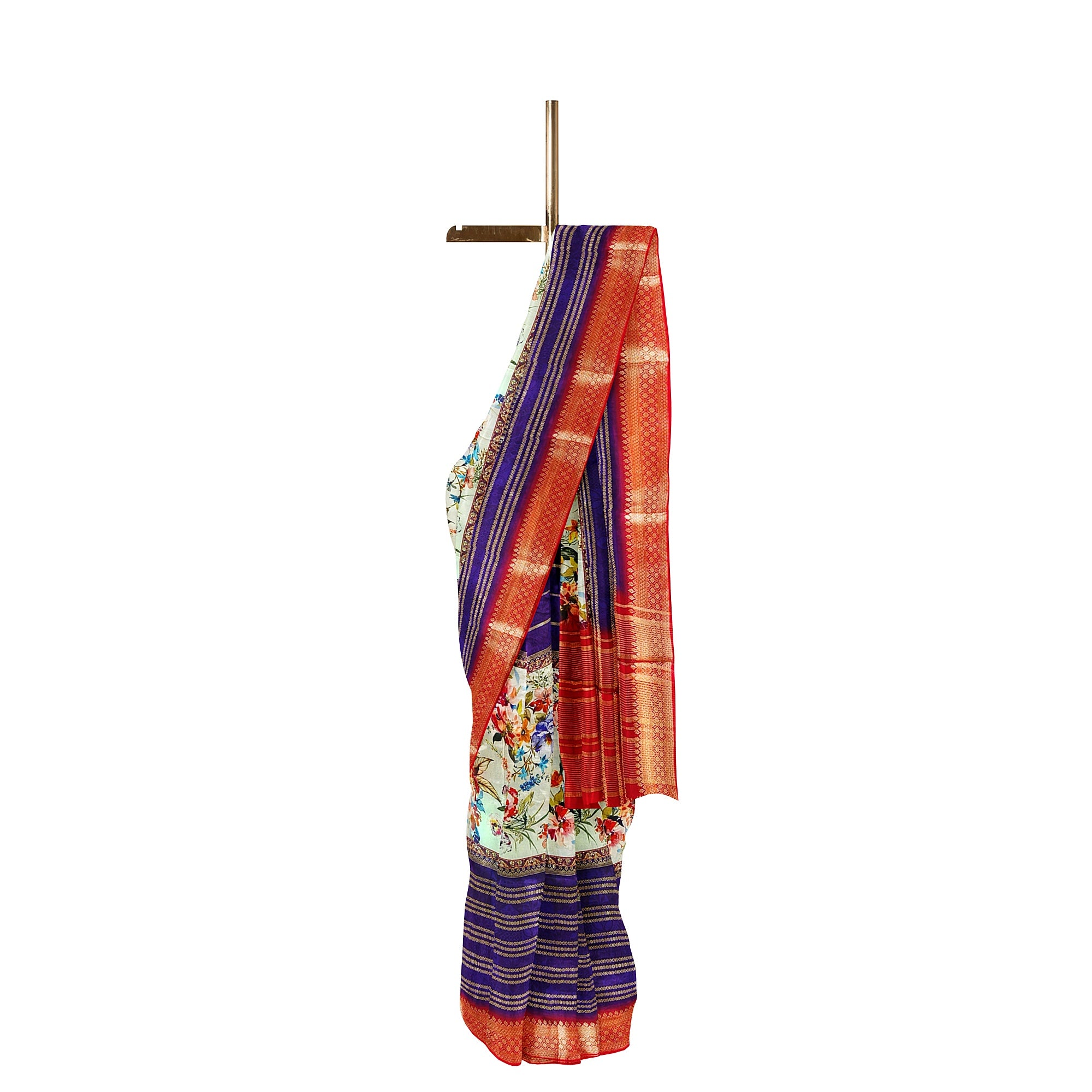 Purple Printed Fancy Saree – Shop Online