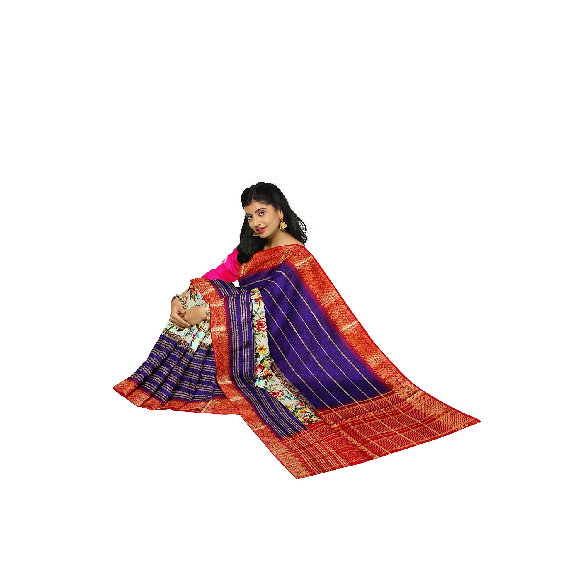 Purple Printed Fancy Saree – Shop Online