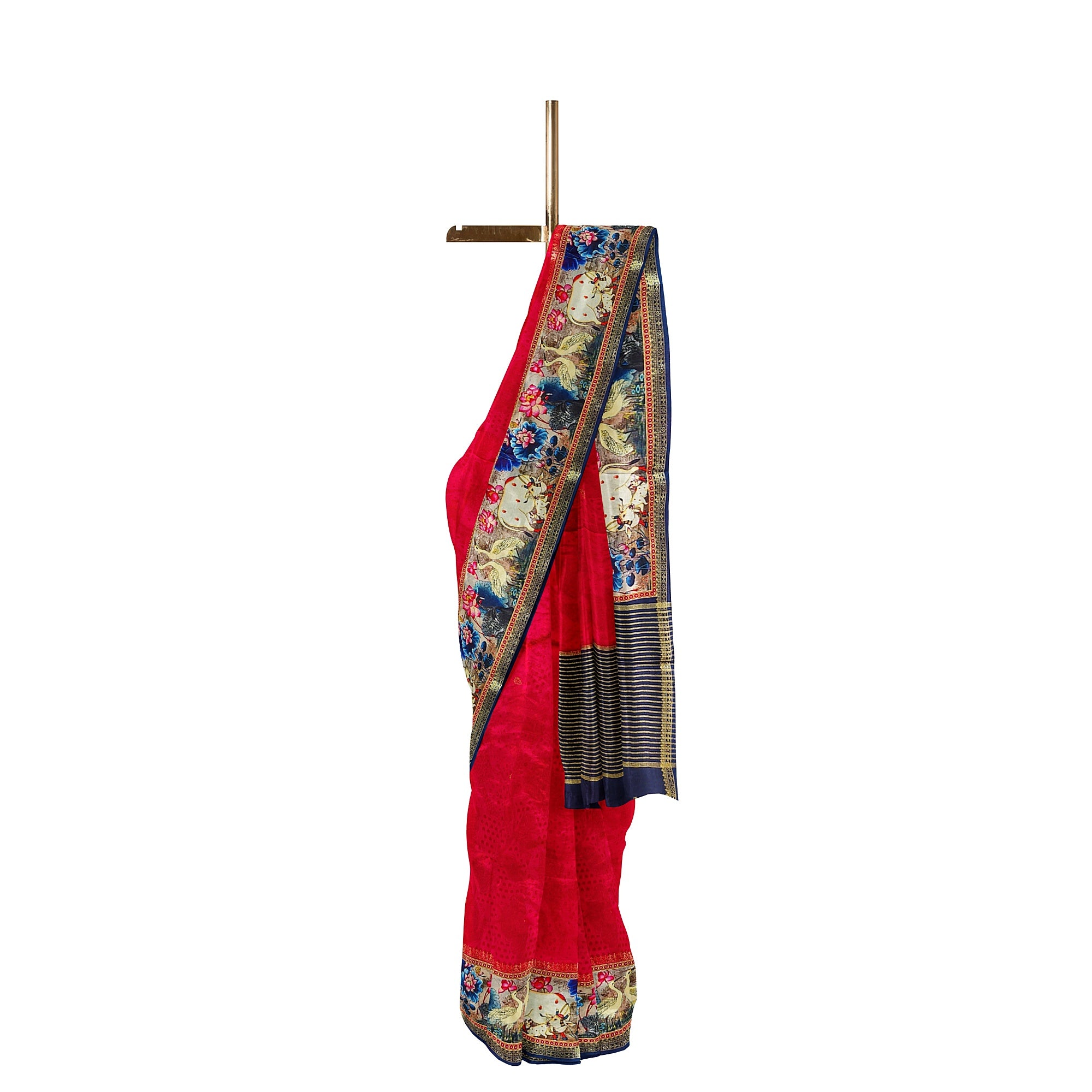 Raw Silk Saree – Traditional Elephant Border – Shop Online