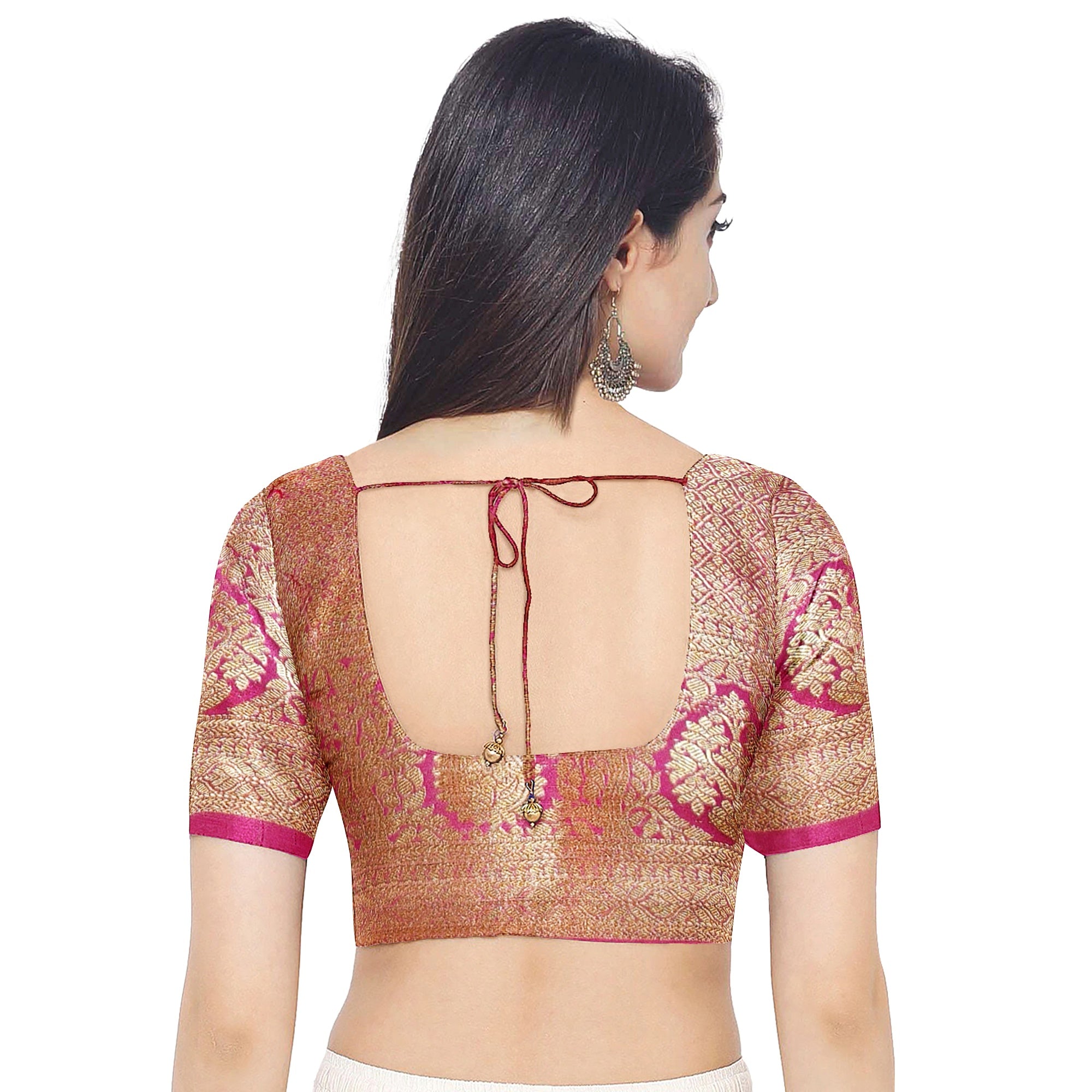 Royal Gold Saree with Light Pink Border – Elegant Zari Work