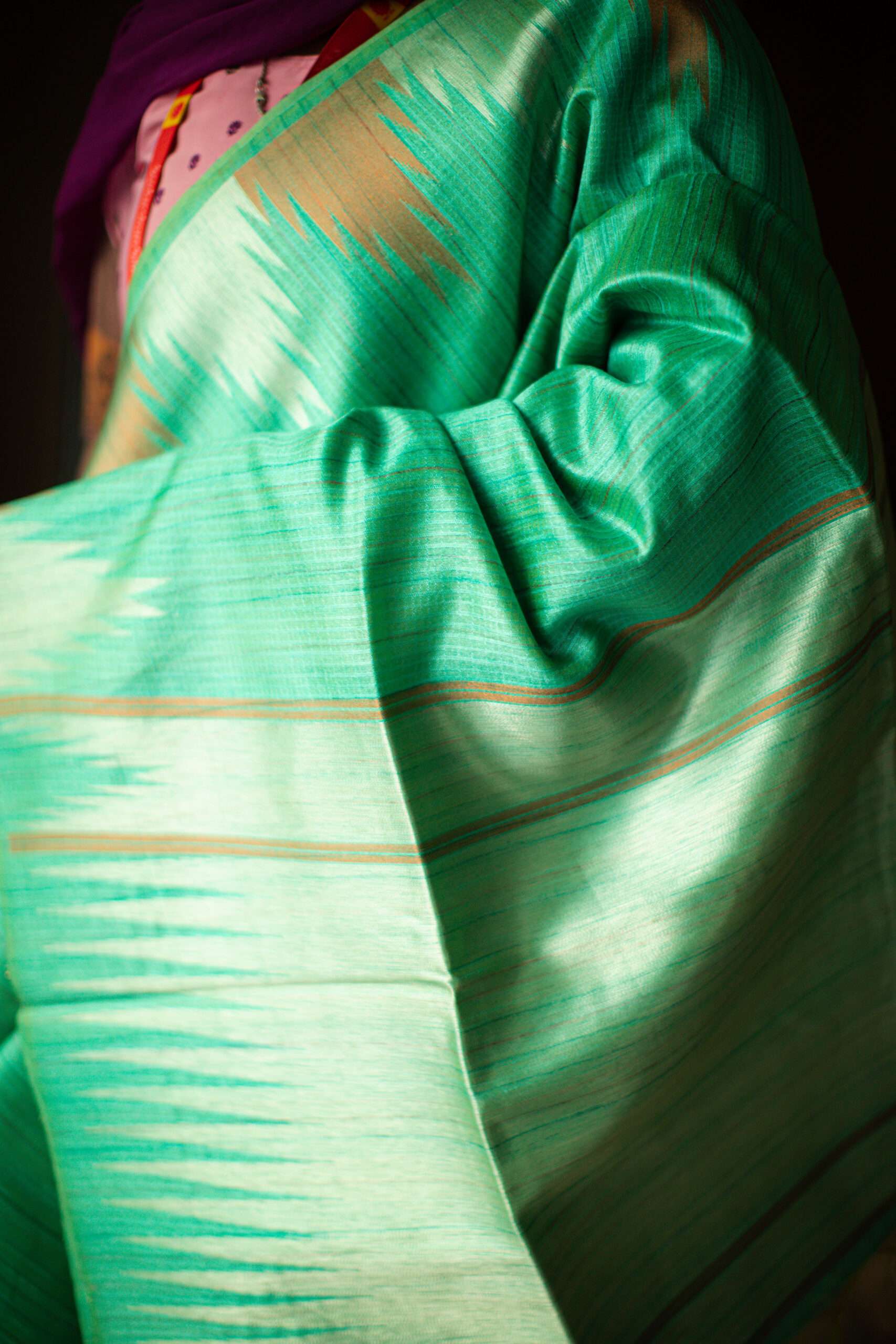 Soft Raw Silk saree With Temple Border - Ladies Cloths